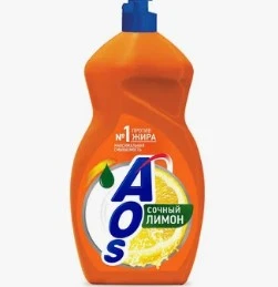 Средство для мытья посуды  Aos 1300мл Лимон