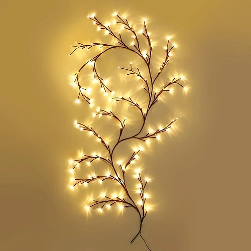 Гирлянда для дома "Ветка" 2,3 м, 144 лампы LED, коричн.провод, пост.свечение, USB, IP-20, Теплый белый