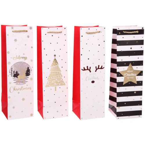 Пакет под бутылку "Волшебная зима" 11*38*11 см, микс