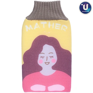 Мочалка - варежка массажная  "Premium - МОЯ СЕМЬЯ", мама, 24,5*15,5см  (ZIPпакет)