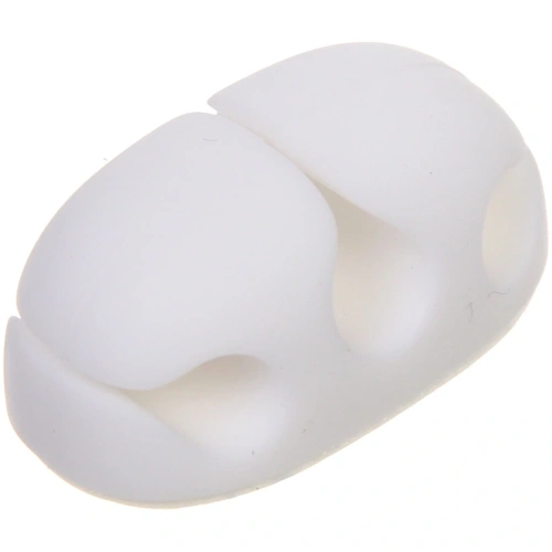 Держатель для проводов на липком слое "ДОМАНИЯ", 3 порта, цвет белый, 3,5*2см ( упак. ZIP пакет)