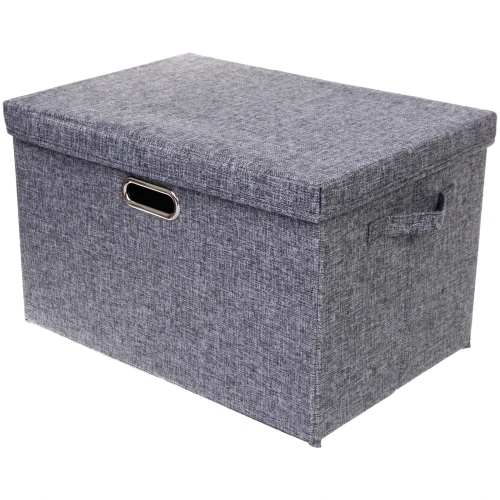 Коробка для хранения вещей складная с крышкой "ДЭСТРА", цвет серый, 50*35*31см