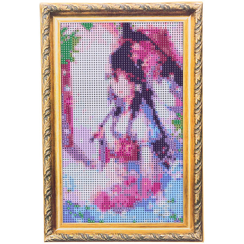 Алмазная мозаика на подрамнике с полным заполнением МИР ЯРКИХ КРАСОК, Холо с зонтом, 2030 см_8