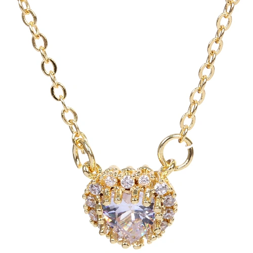 Подвеска из гиппоалергенного сплава со стразами АМОРИО, цвет серебро и золото, d-20см0,9см_3