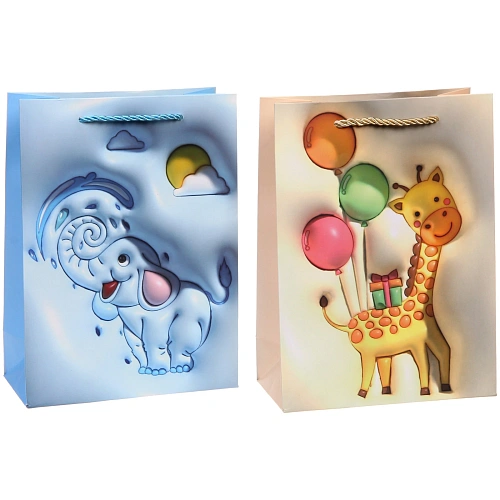 Пакет подарочный Зоопарк 182485 см, микс_4