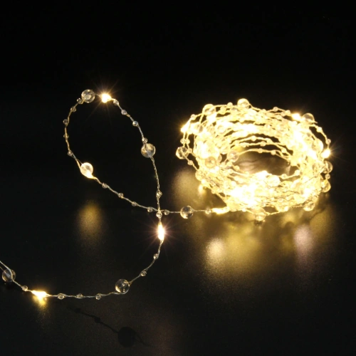 Гирлянда для дома НИТЬ "Льдинка" 5 м 50 ламп LED, 8 реж,IP-20, Теплый белый