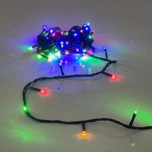 Гирлянда для улицы 15м 180 ламп LED чёрный провод, 8 реж, IP-54, Мультицвет (возможность соединения)