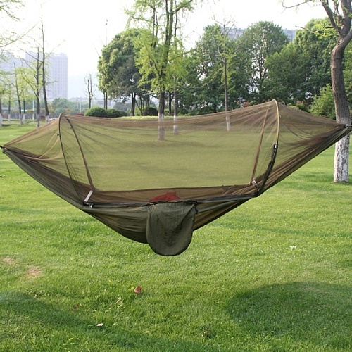 Гамак подвесной SJ-A18-6, 260150 см, с антимоскитной сеткой, зелёный_9