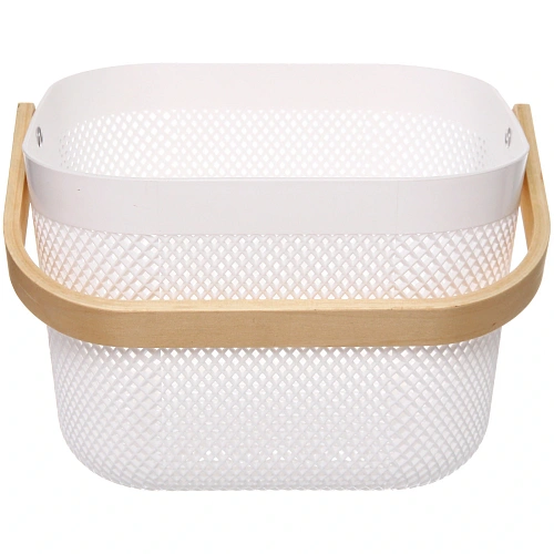 Корзина для хранения с деревянной ручкой ФАРГО, цвет белый, 2423,518см_3
