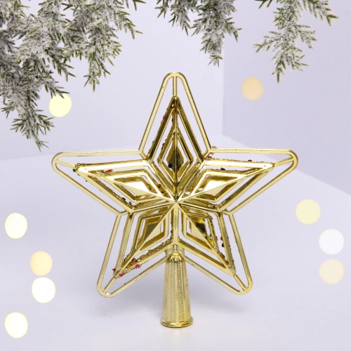 Звезда на ёлку "Ажурный вечер" 15 см, Золото