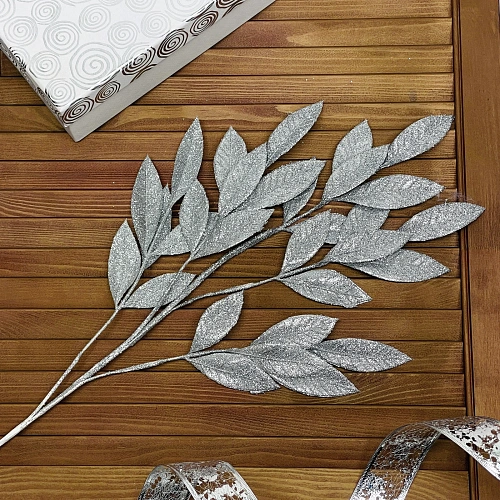 Ветка декоративная "Симфония красок", Серебро