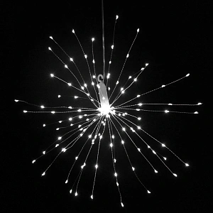 Гирлянда для дома на батарейках "Сфера" 160 ламп LED, d - 30 см, 2 реж.,IP-20, (3хАА), Белый