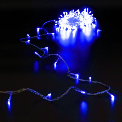 Гирлянда для дома 24м 280 ламп LED прозрач.пров.,8 реж, IP-20, Синий (возможность соединения)