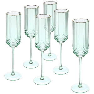 Бокал для шампанского 210мл "Enjoy Life" в наборе 6шт, цвет зеленый