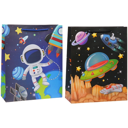 Пакет подарочный Весёлый космос 263210 см, микс_4