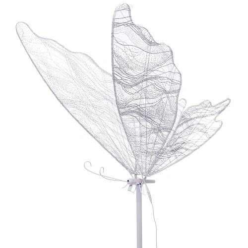 Фигура светодиодная Волшебная Бабочка на стойке h-2,08м, длина крыла 100 см, без движения,220v,Белый_3