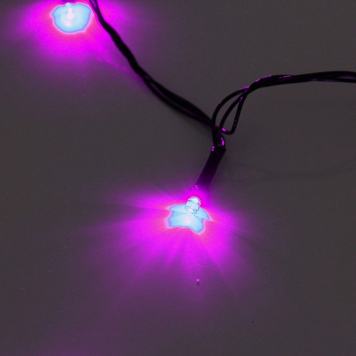 Гирлянда для дома  1,5м 12 ламп LED зелёный пров,8 реж, IP-20, Розовый_25