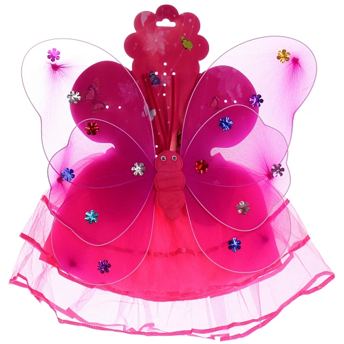 Карнавальный костюм Волшебная сказка (юбка, крылья, волшебная палочка, ободок), Фуксия_6