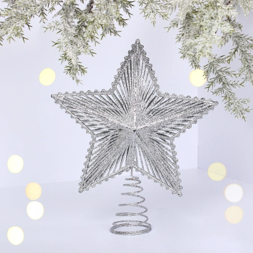 Звезда на ёлку 20*23 см "Волшебница", Серебро