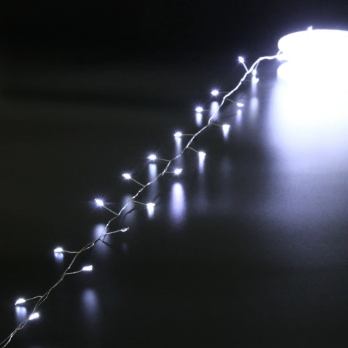 Гирлянда для дома НИТЬ "Мишура" 20 м 500 ламп LED, серебр.провод, мерцание, IP-20, 220v, Белый