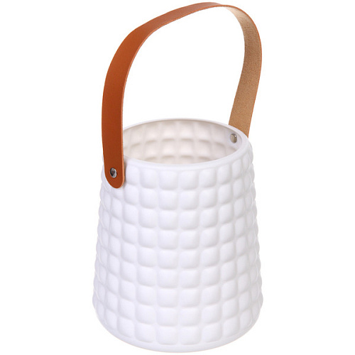 Ваза из пластика Адель 15,517,5см клетка, цвет белый_3