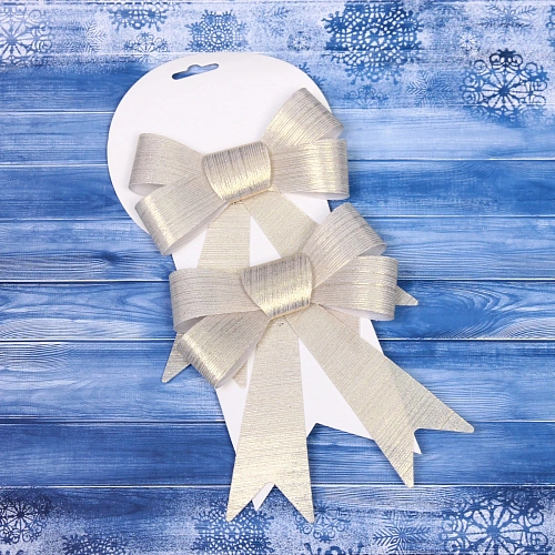 Бант на ёлку Волшебство 1418 см (набор 2 шт), Перламутр_3