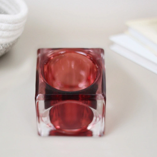 Подсвечник "ICE" 5*5 см, Розовый темный