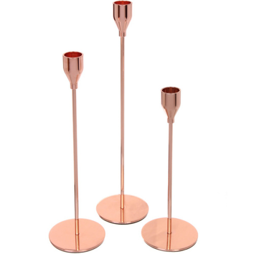 Подсвечники "SUNSHINE" 23 /28/32 см (набор 3 шт), Розовое золото