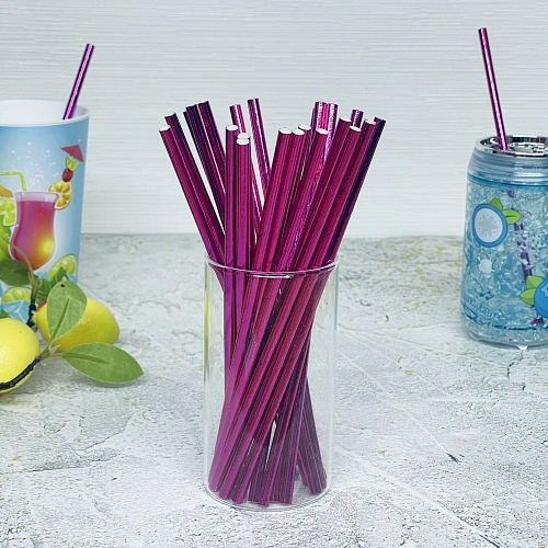 Трубочка для коктейля "Волшебство" 19,5 см d-6 мм (набор 25 шт), Фиолетовый