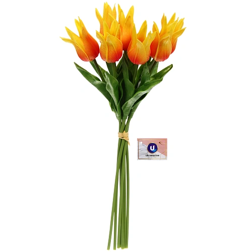 Цветы искусственные "Natur" 37см Тюльпаны 7шт желтые