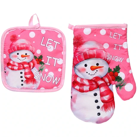Прихватка в наборе с прихваткой-варежкой "Fairytale - Снеговик" 26*17 см, 17*17 см