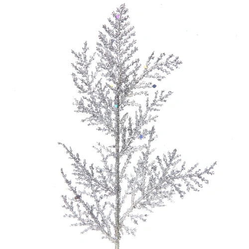 Ветка декоративная Зимний сон 25 см, Серебро_3