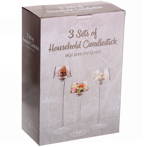 Подсвечники в наборе 3шт Сrispy 7,520,23,26см _3
