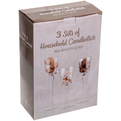 Подсвечники в наборе 3шт Crystal 7,520,23,26см _9