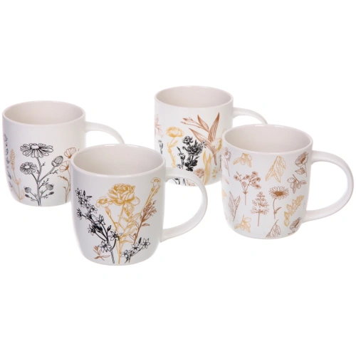 Кружка керамическая 370мл"Цветочный луг",  микс рисунков