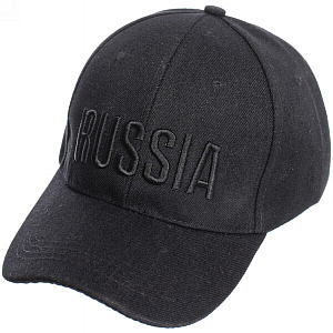 Бейсболка унисекс "Russia", хлопок, цвет черный, р58