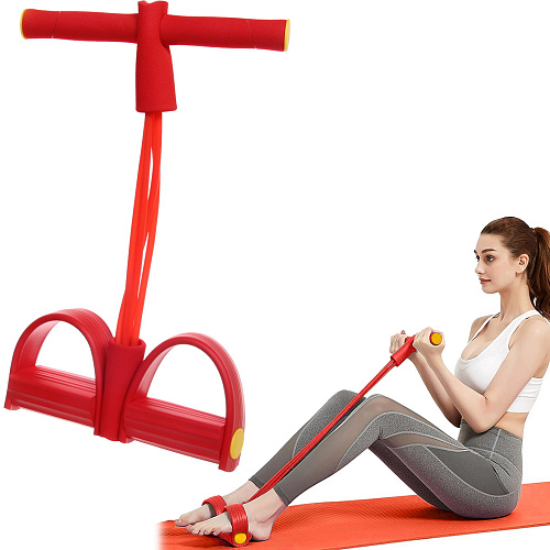Эспандер универсальный с упорами для ног "Fitness" 45*25 см (нагрузка 18 кг), красный