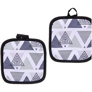 Прихватка в наборе "Geometry", треугольники серые, 17*17 см, 2 шт