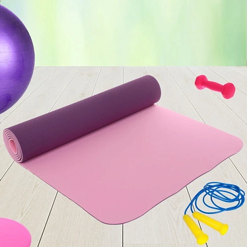 Коврик для йоги 6мм 61183 см Гармония 2х сторонний, розовыйсиреневый_12