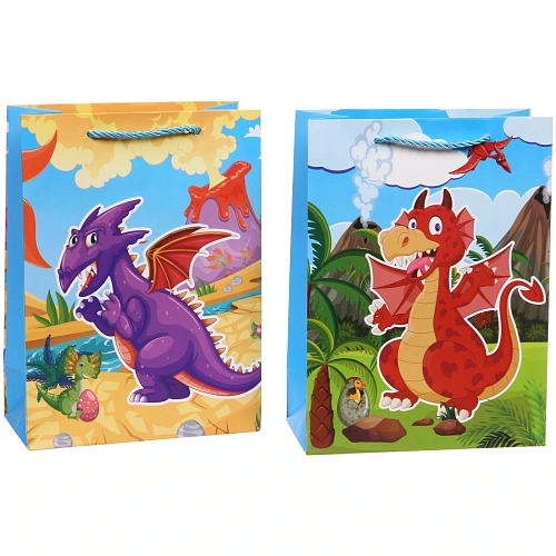 Пакет подарочный Динозаврик 18248,5 см, микс_3