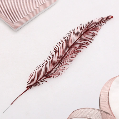 Ветка декоративная "Волшебное перо" 53 см, Рубин