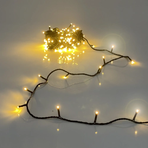 Гирлянда для улицы "Мерцание" 20м 240 ламп LED чёрный провод,1 реж.,IP-54, Теплый белый (возможность соединения)