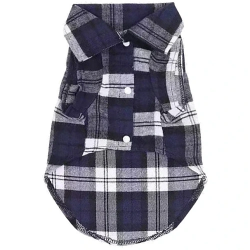 Кофта - рубашка фланелевая для мелких пород собак и кошек BRO Style, цвет синий, р M_4