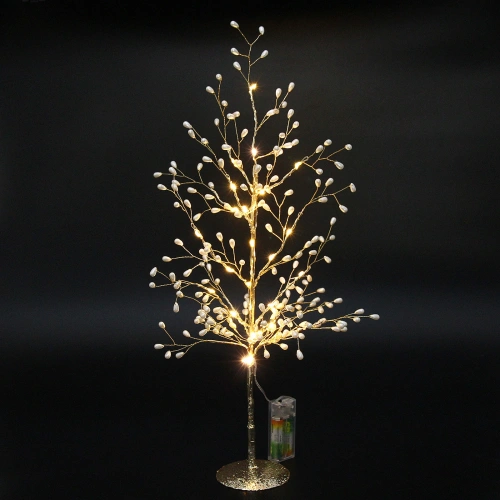 Дерево декоративное "Волшебная ночь" 50 cм, (с подсветкой на батарейках 2хАА), Жемчуг