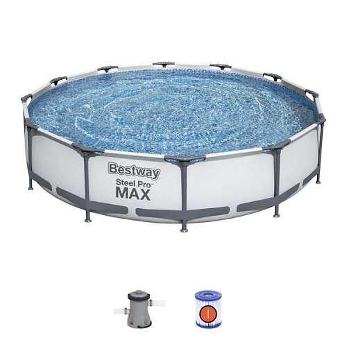 Бассейн каркасный Steel Pro MAX 366*76 см + фильтр-насос 1249 л/ч (I) Bestway (56416)