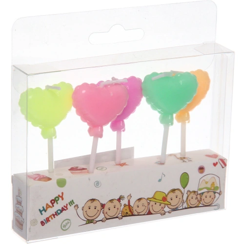 Свечи в торт "Милые сердечки" (набор 5 шт)