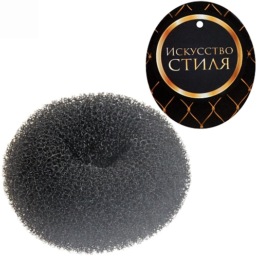 Заколка-валик для создания пучка d-8см, цвет черный (лейбл Стиль в деталях)_7