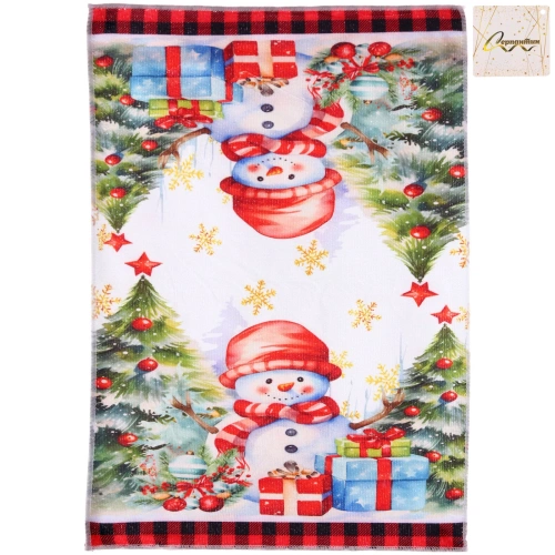 Полотенце кухонное "Wishes - Снеговик" 40*57 см, микрофибра 200 гр/м2