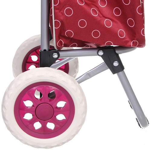 Тележка хозяйственная с сумкой (923327см, колеса 16см,грузоподъемность до 30 кг) бордо DC308AG3_8