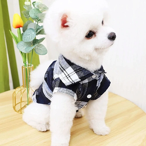 Кофта - рубашка фланелевая для мелких пород собак и кошек BRO Style, цвет синий, р L_6